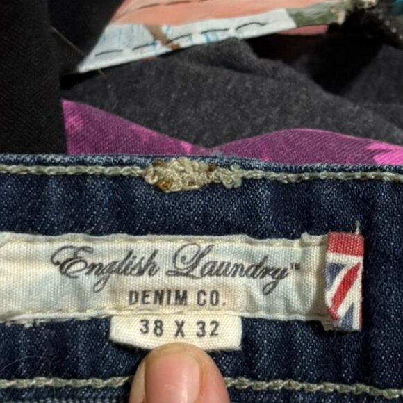 English Laundry Sutton Slim Straight Jeans 38x32 Medium Wash Denim - Picture 5 of 5